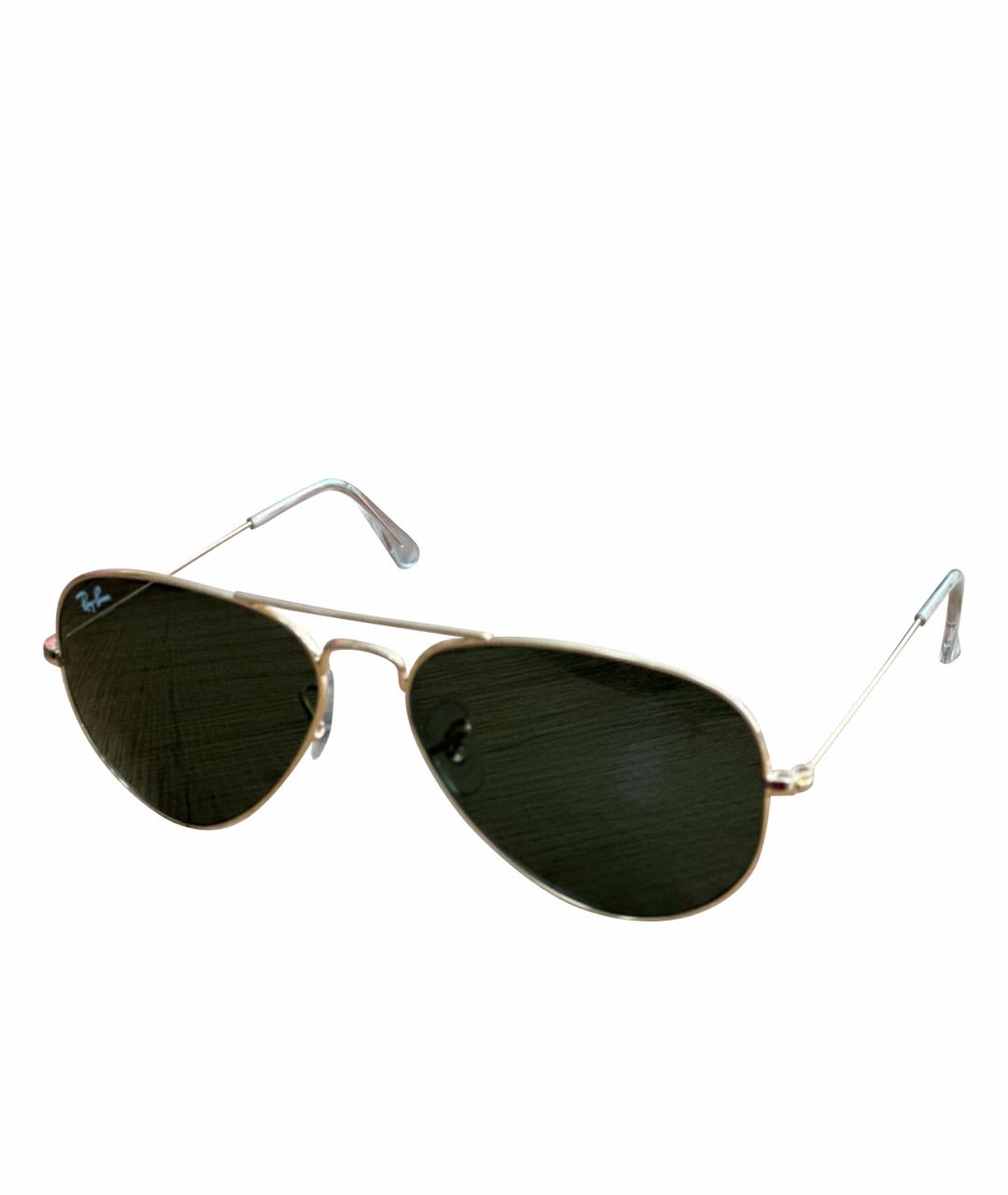 RAY BAN Зеленые металлические солнцезащитные очки, фото 1