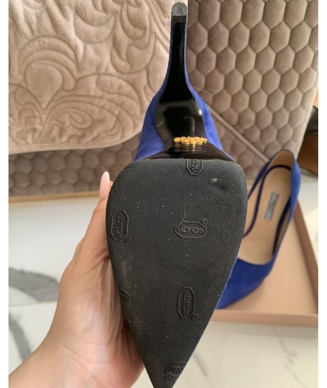 PRADA Синие замшевые туфли, фото 9