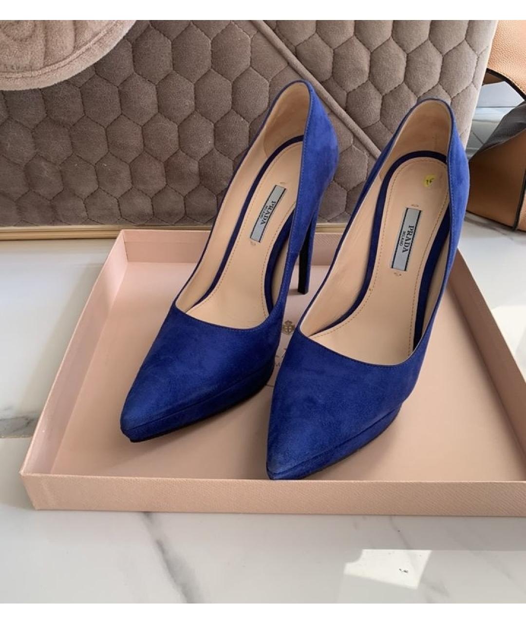 PRADA Синие замшевые туфли, фото 4