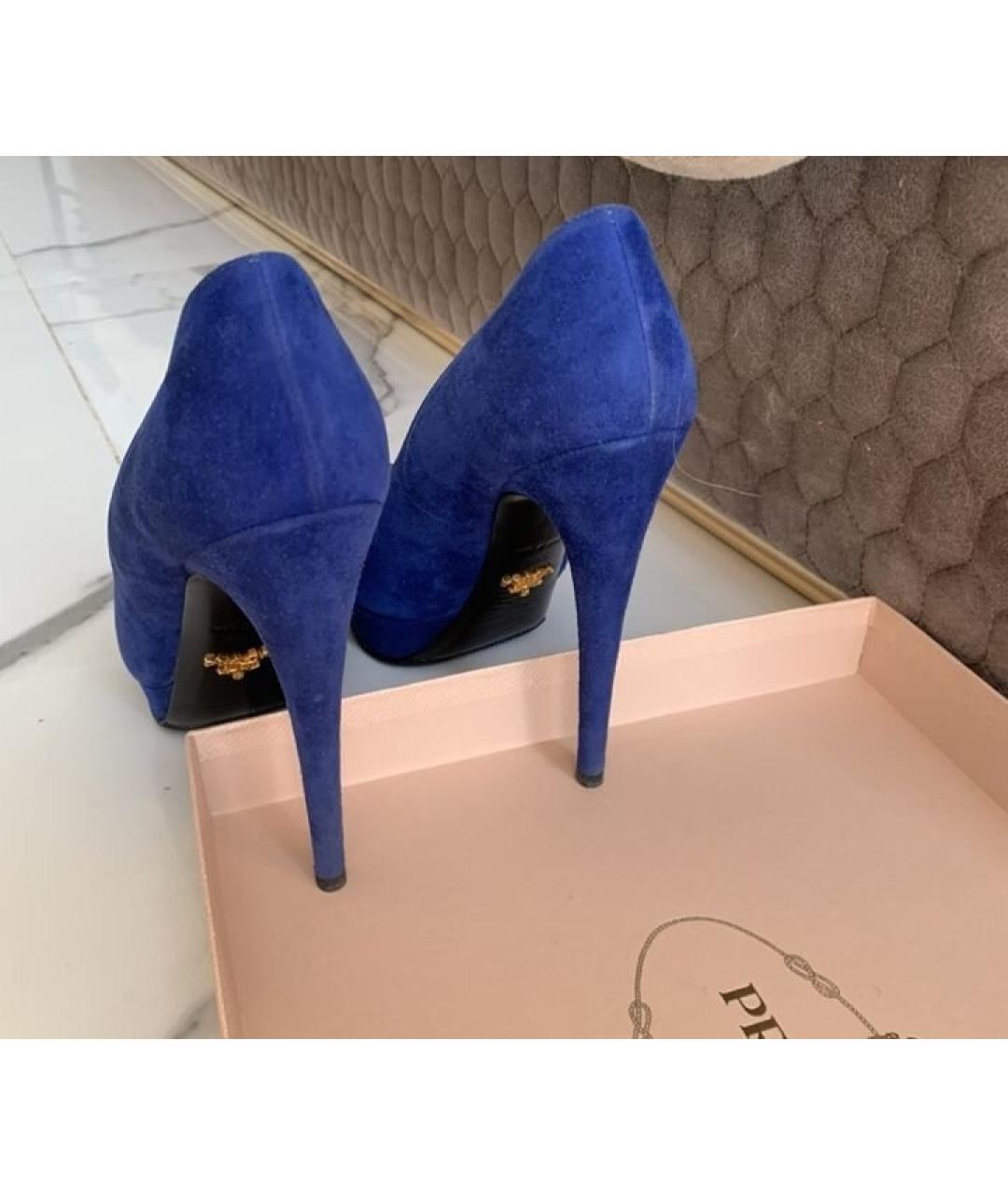 PRADA Синие замшевые туфли, фото 8