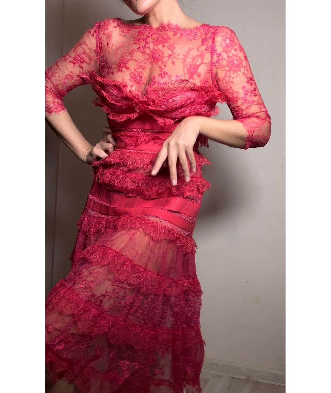 ELIE SAAB Коралловое шелковое коктейльное платье, фото 7