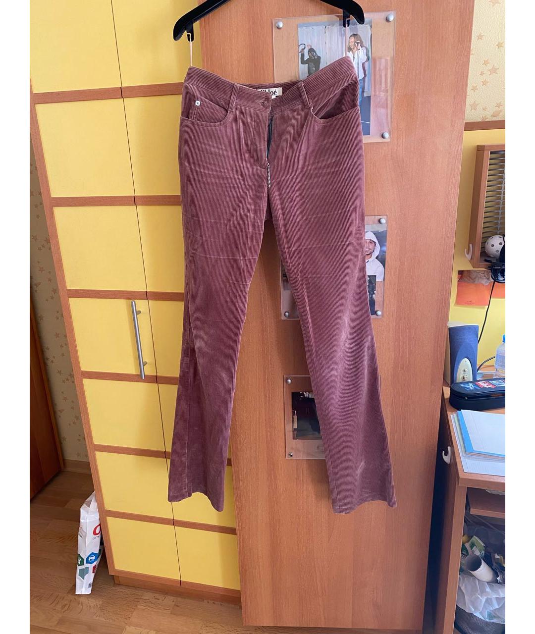 CHLOE Розовые прямые брюки, фото 4
