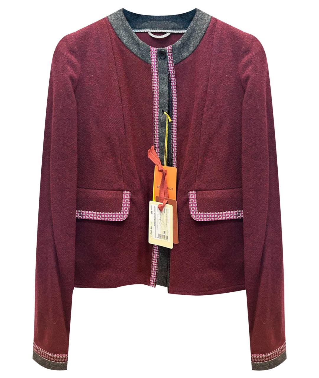 ETRO Бордовый шерстяной жакет/пиджак, фото 1