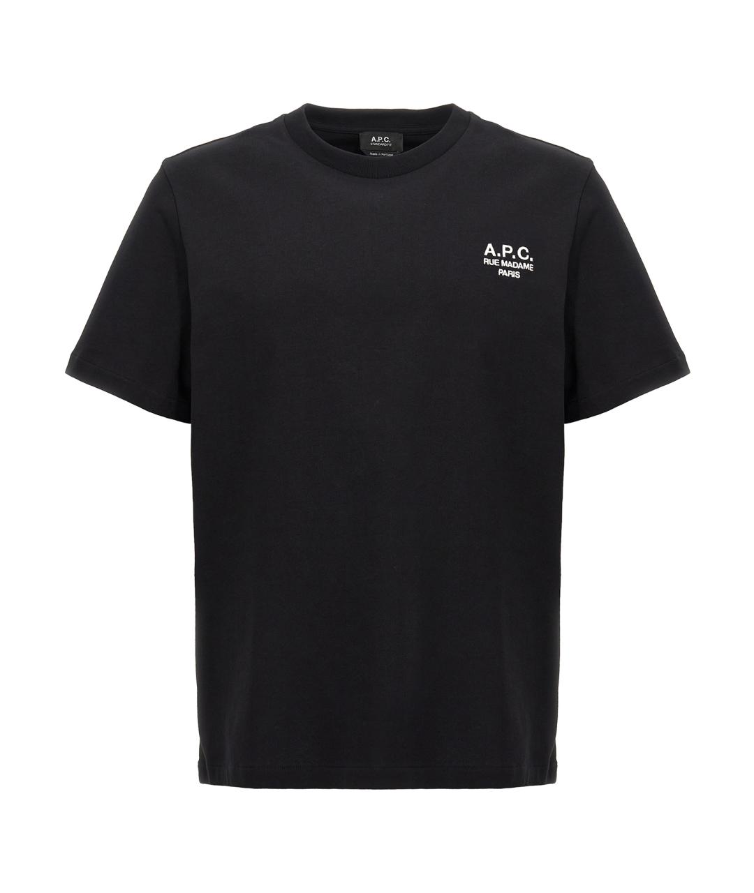 A.P.C. Черная хлопковая футболка, фото 1