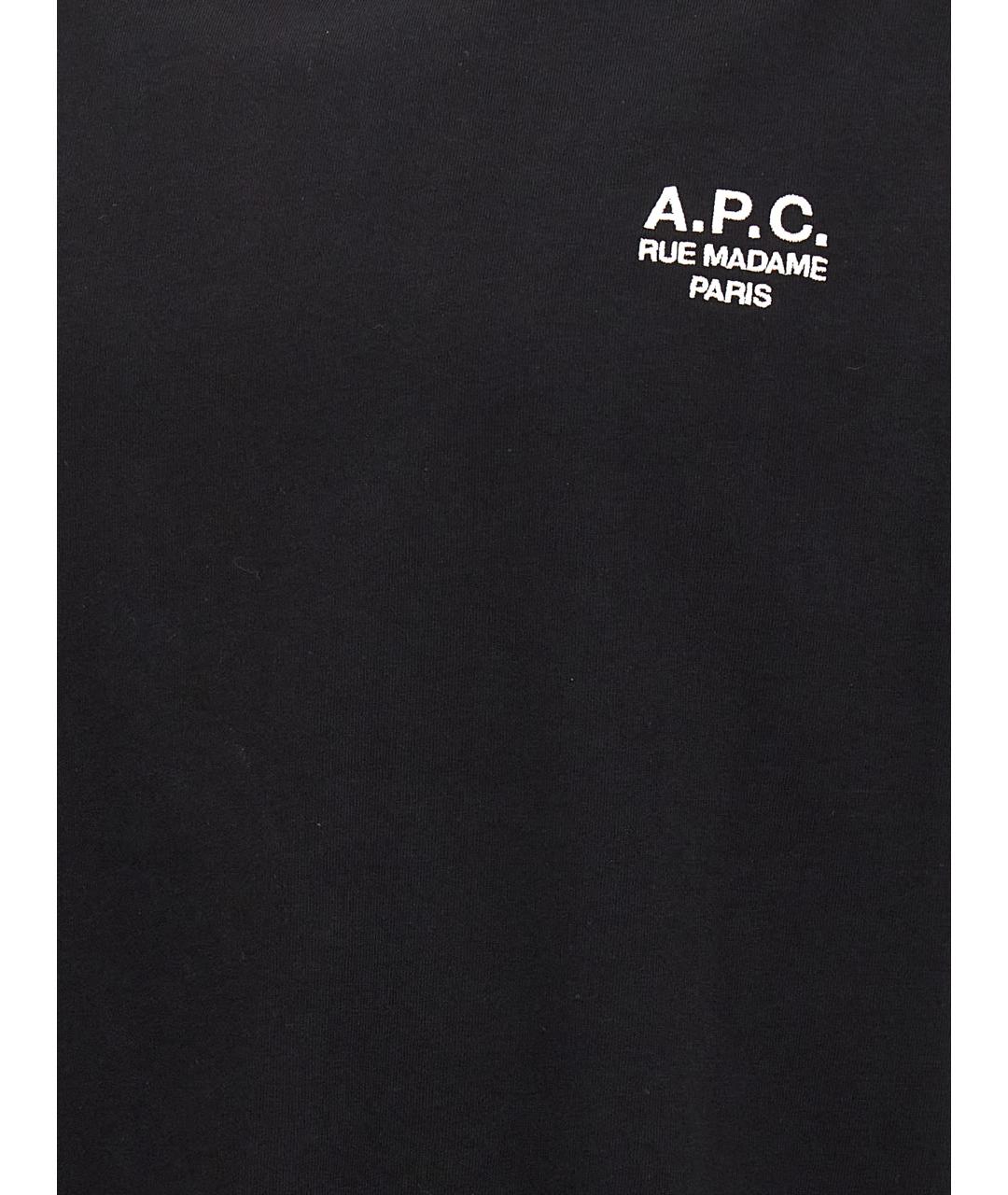 A.P.C. Черная хлопковая футболка, фото 4