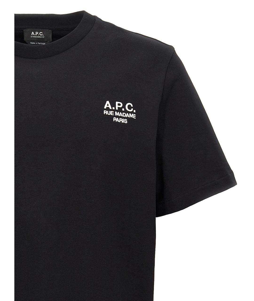 A.P.C. Черная хлопковая футболка, фото 3