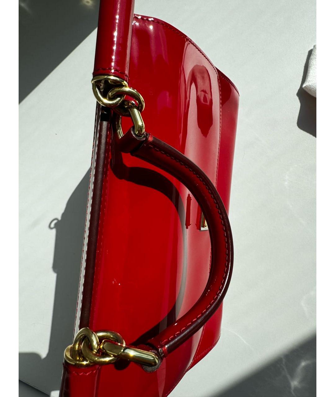 DOLCE&GABBANA Красная сумка с короткими ручками из лакированной кожи, фото 7