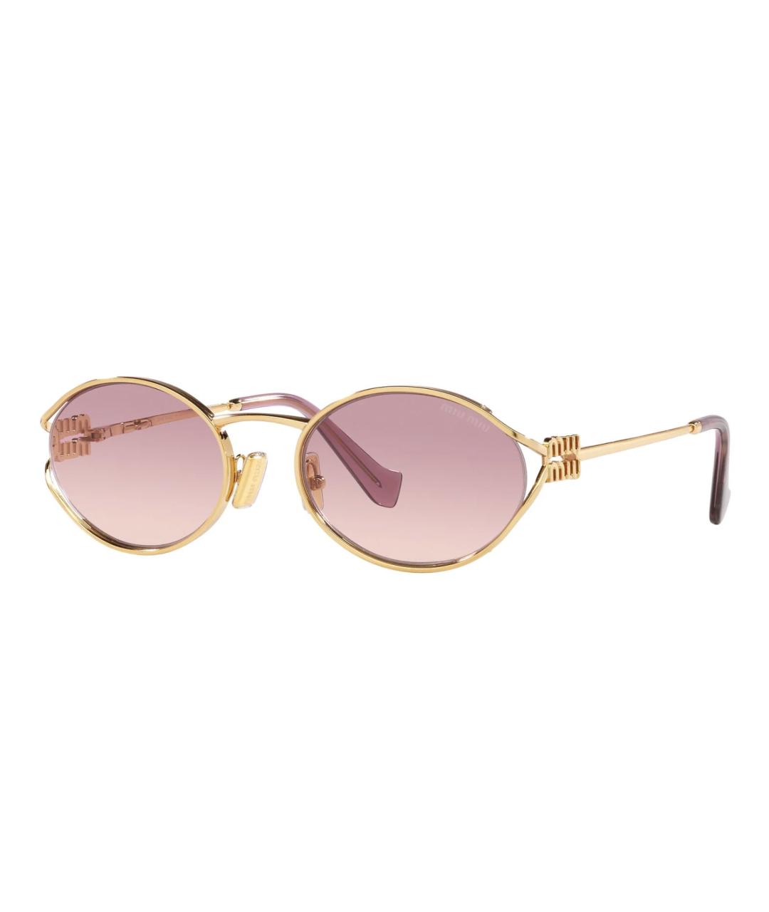 MIU MIU Розовые металлические солнцезащитные очки, фото 1