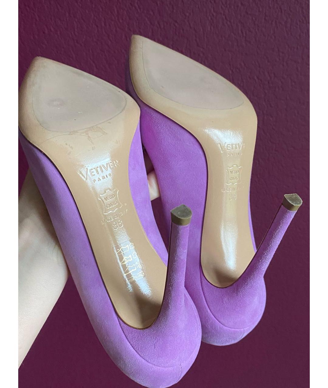 VETIVER Фиолетовые кожаные туфли, фото 4