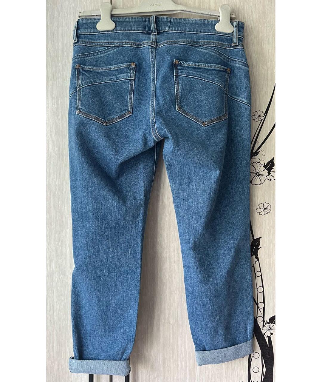 SPORTMAX Голубые хлопко-эластановые джинсы слим, фото 2