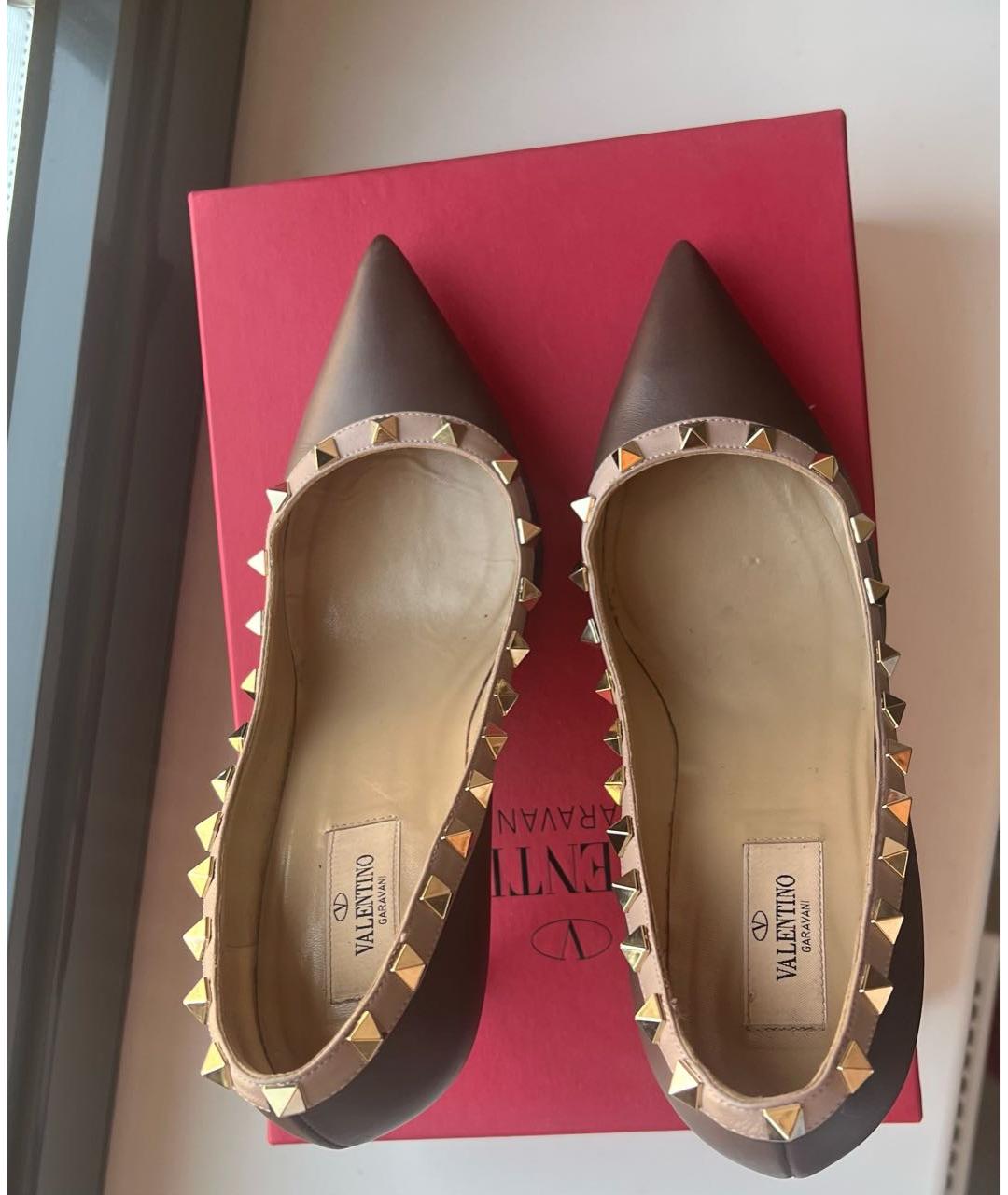 VALENTINO Коричневые кожаные туфли, фото 2