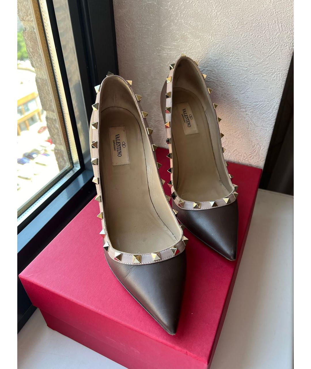 VALENTINO Коричневые кожаные туфли, фото 3