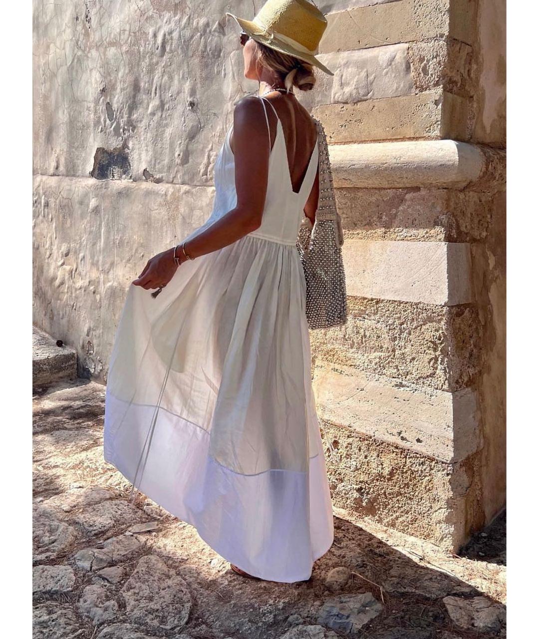 JIL SANDER Белое вискозное повседневное платье, фото 8