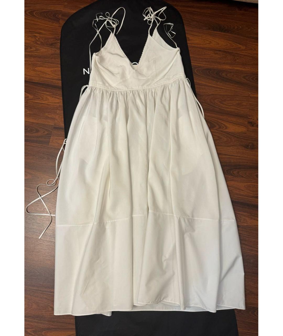 JIL SANDER Белое вискозное повседневное платье, фото 9
