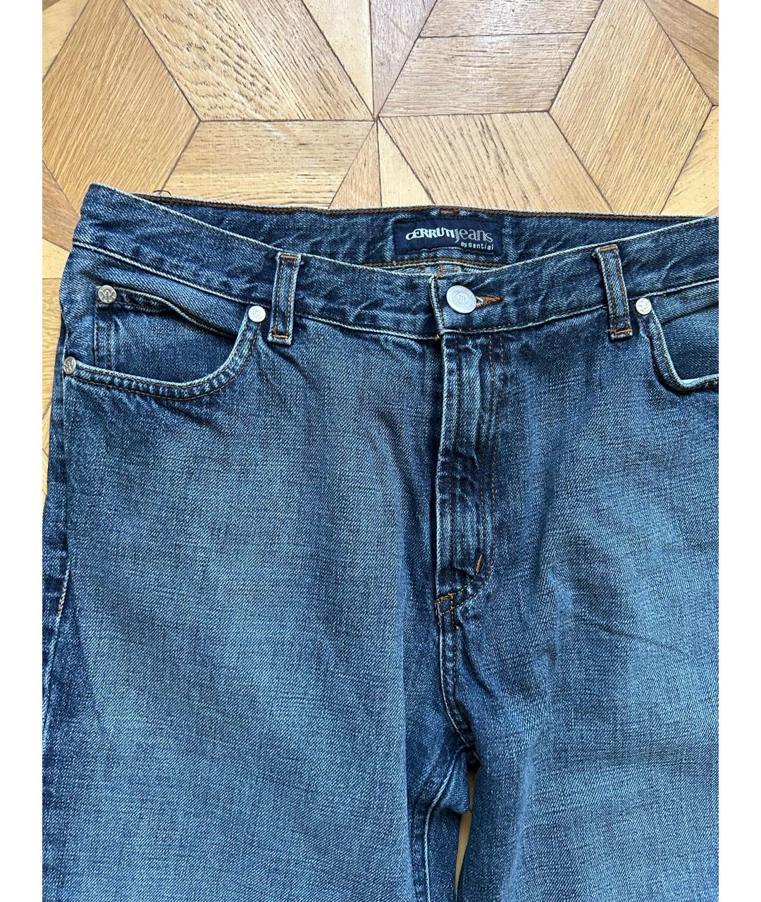 CERRUTI 1881 Синие хлопковые прямые джинсы, фото 3