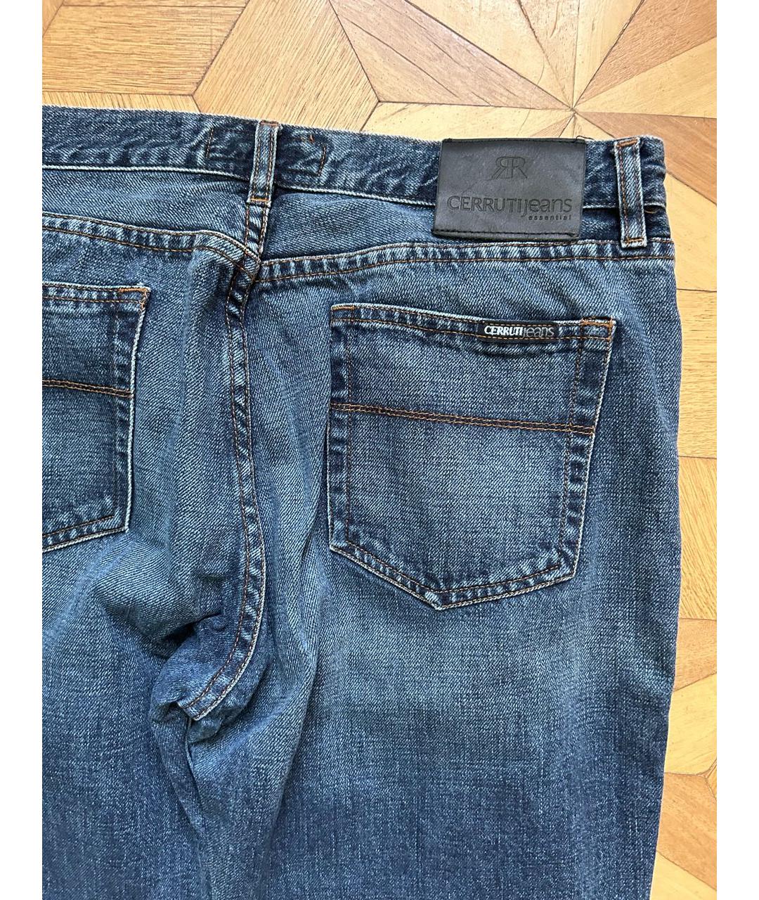 CERRUTI 1881 Синие хлопковые прямые джинсы, фото 4