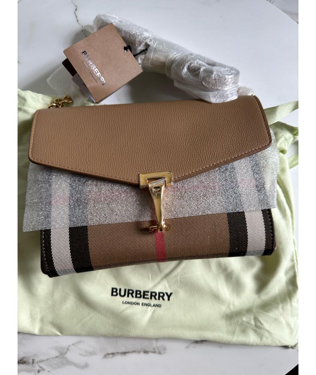 BURBERRY Бежевая кожаная сумка через плечо, фото 8