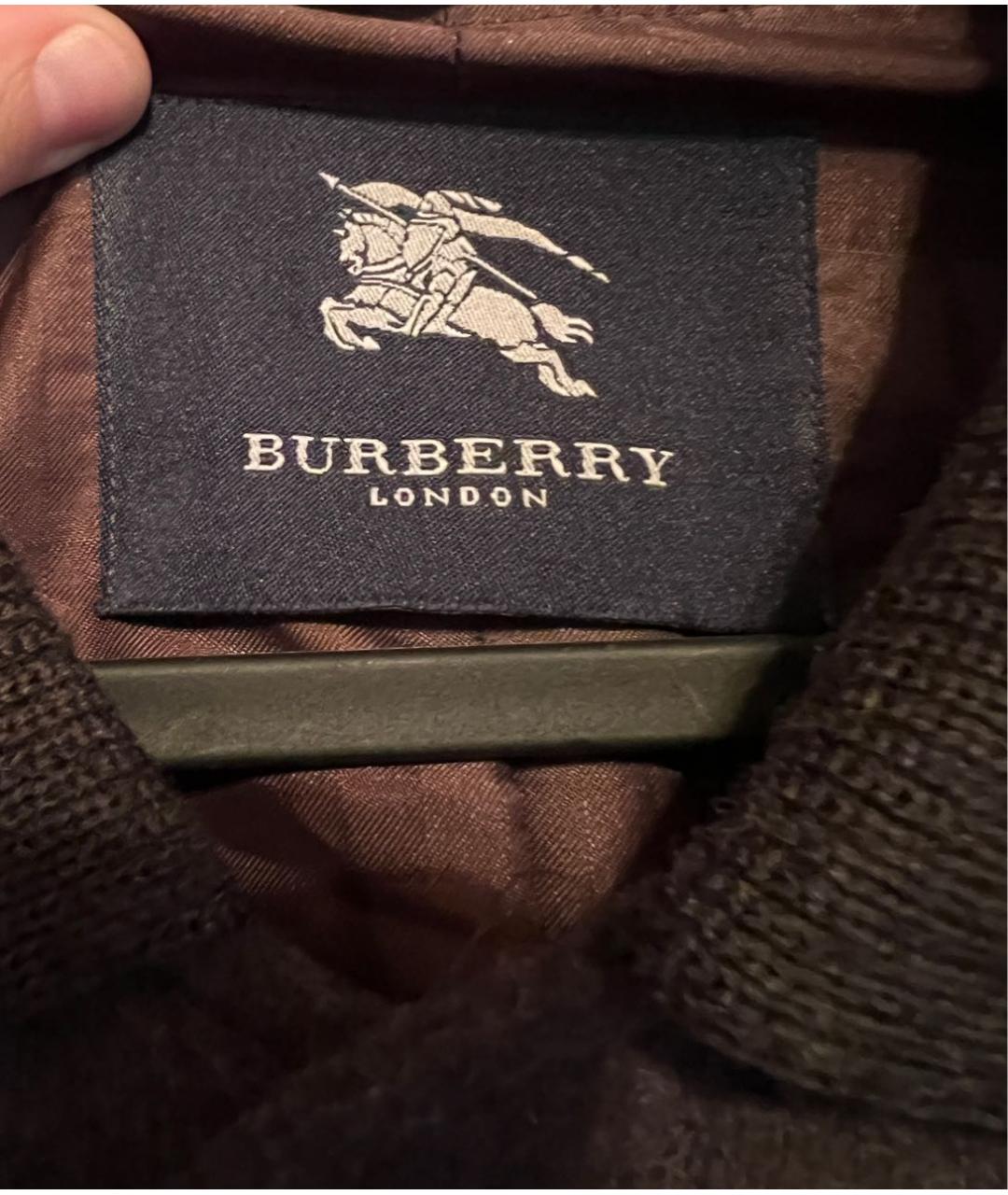 BURBERRY Коричневое шерстяное пальто, фото 3