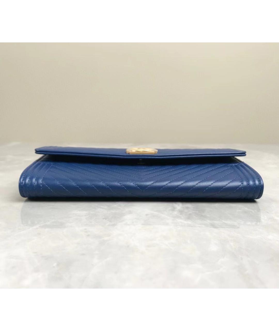 CHANEL Голубой кожаный кошелек, фото 3