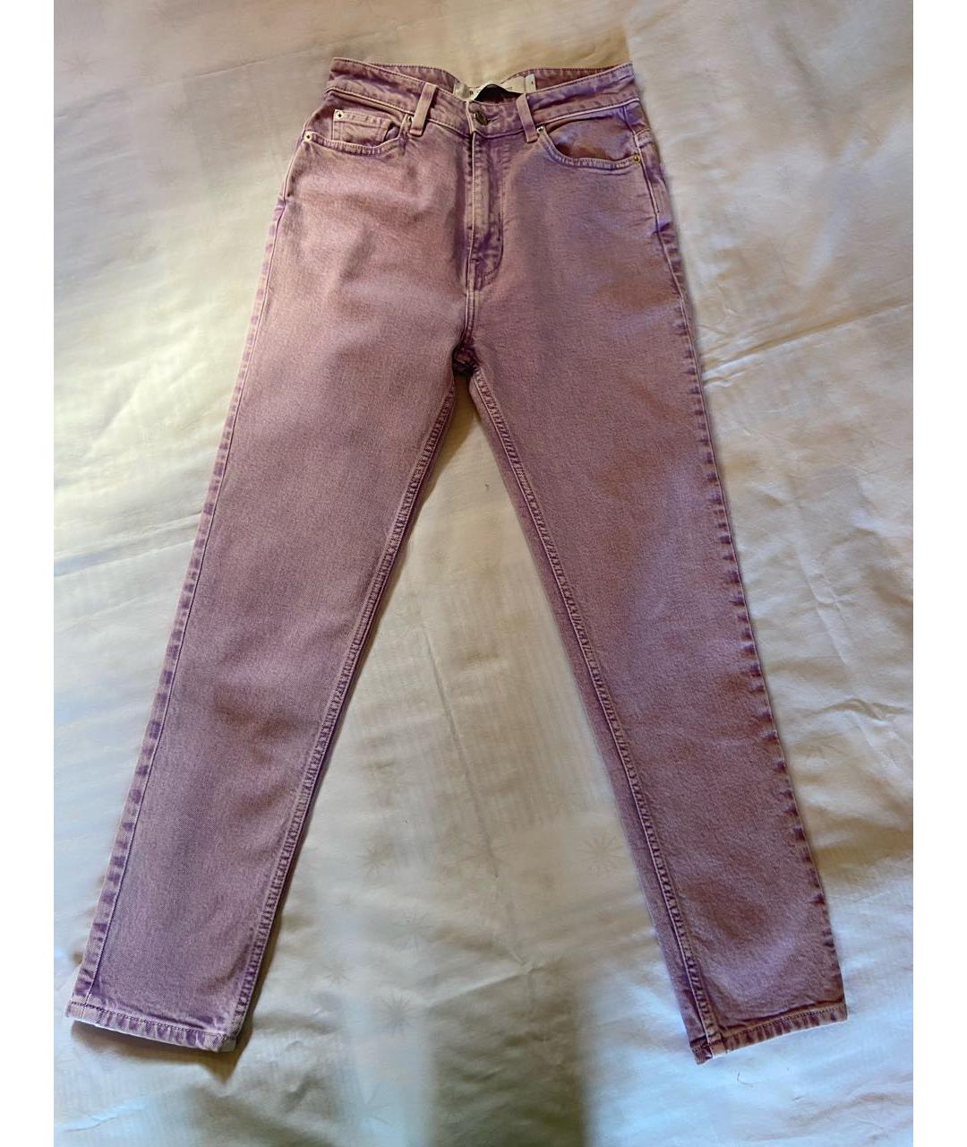 IRO Розовые хлопковые прямые джинсы, фото 5