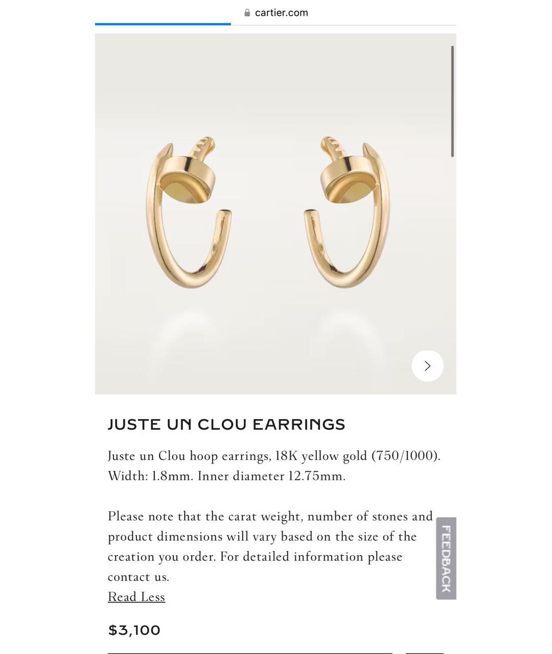 CARTIER Золотые серьги из желтого золота, фото 5