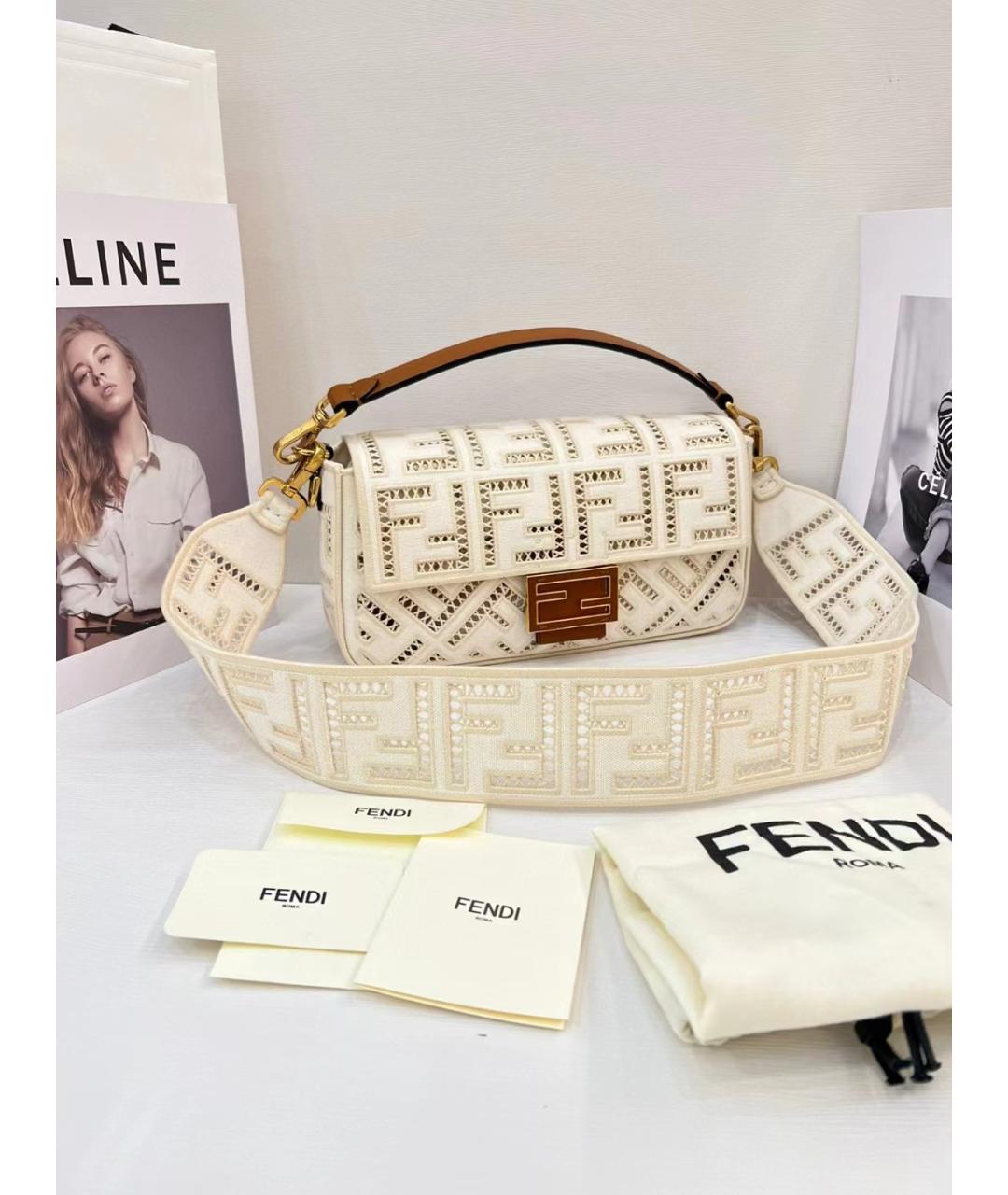 FENDI Белая сумка через плечо, фото 2