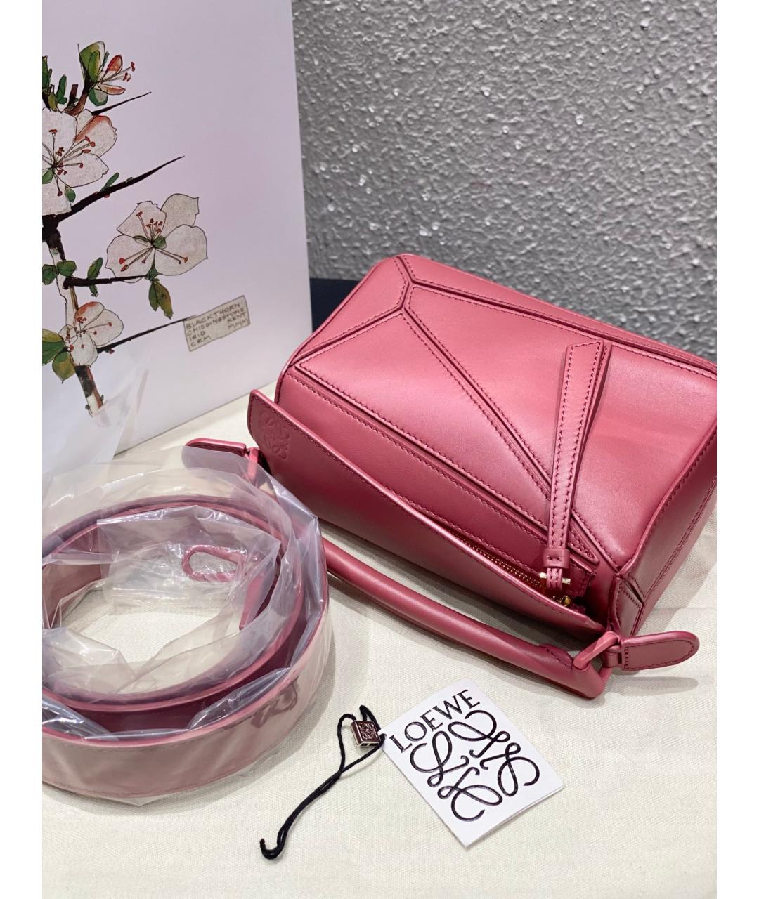 LOEWE Розовая кожаная сумка через плечо, фото 5
