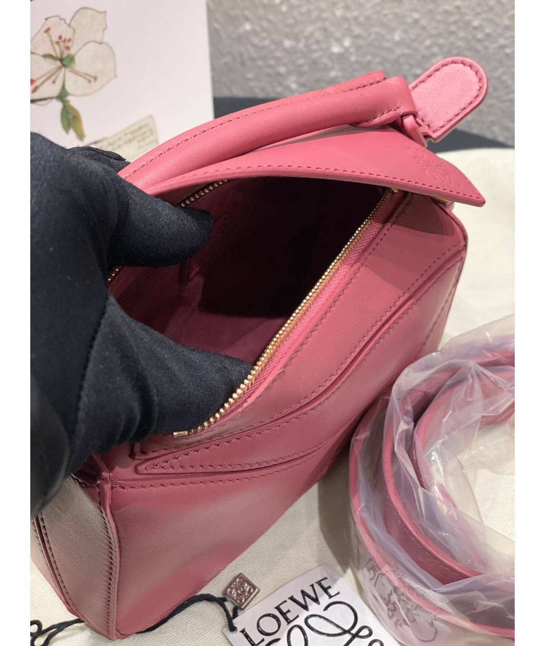 LOEWE Розовая кожаная сумка через плечо, фото 9