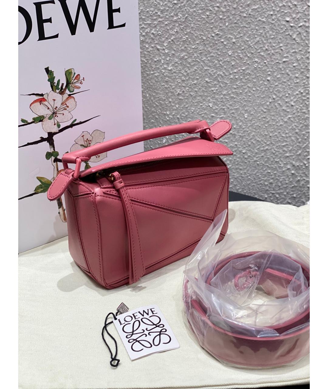 LOEWE Розовая кожаная сумка через плечо, фото 2