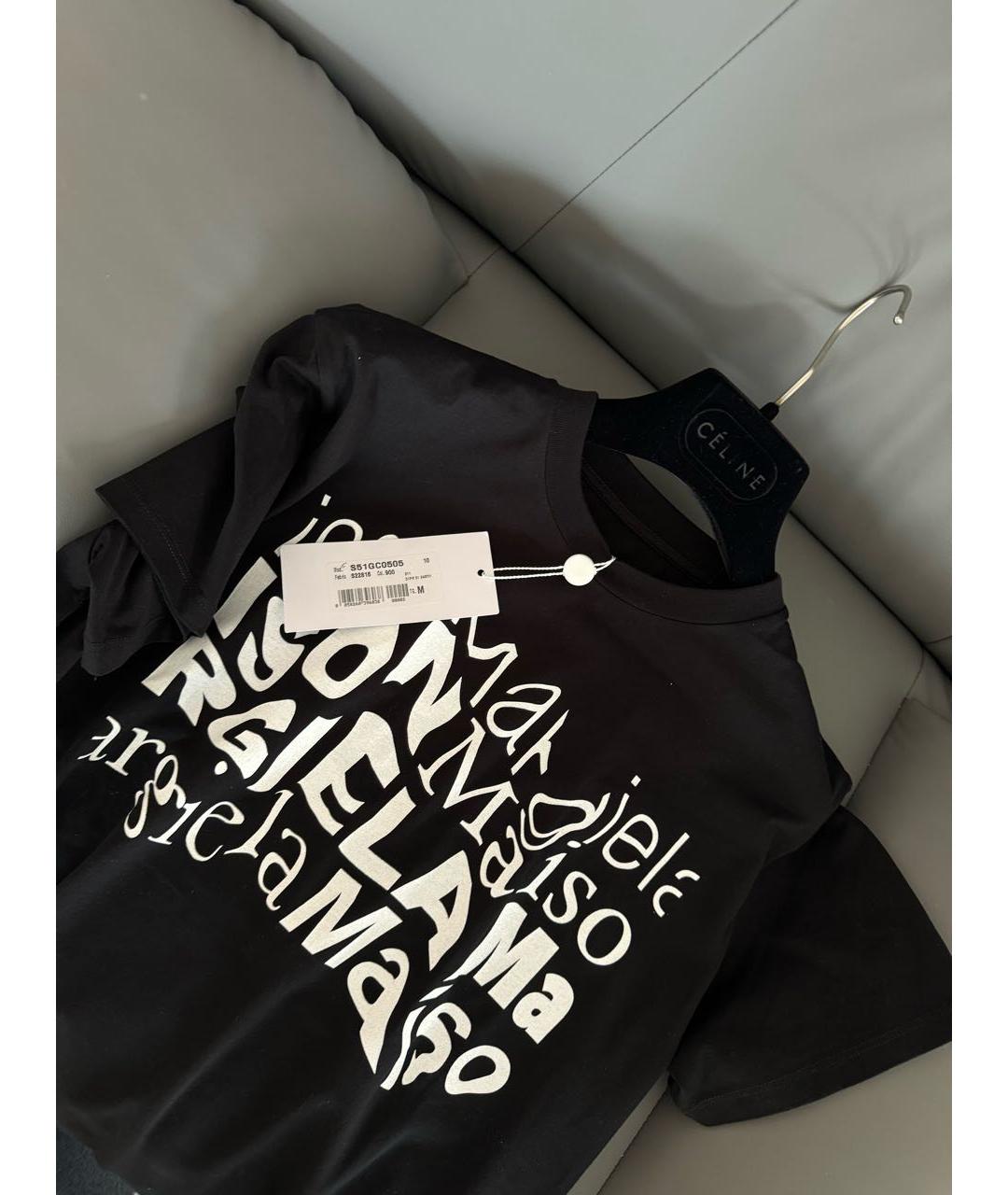 MAISON MARGIELA Черная хлопковая футболка, фото 4