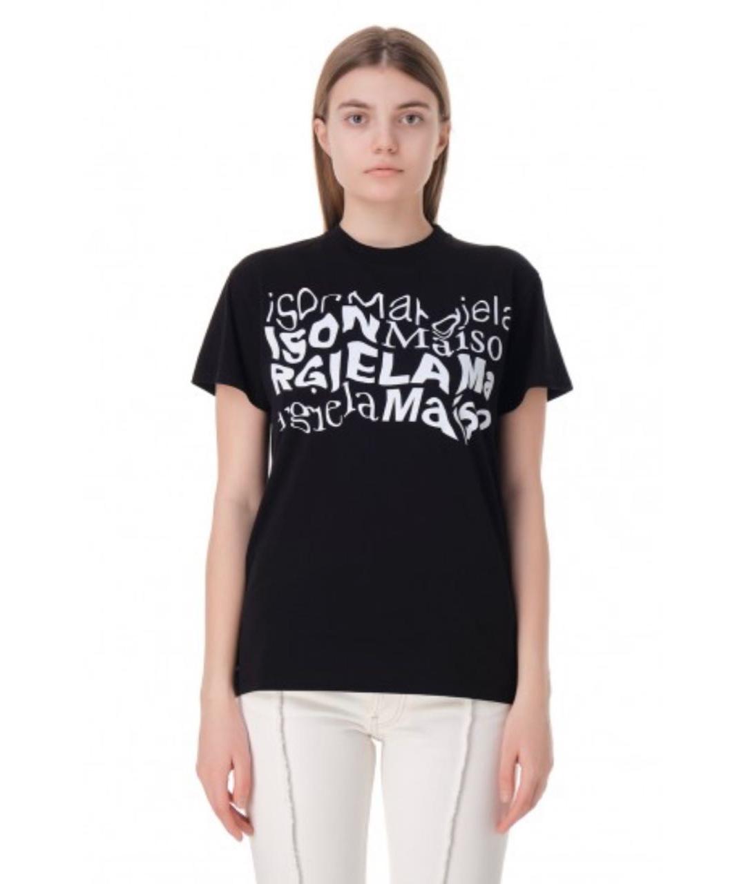 MAISON MARGIELA Черная хлопковая футболка, фото 2