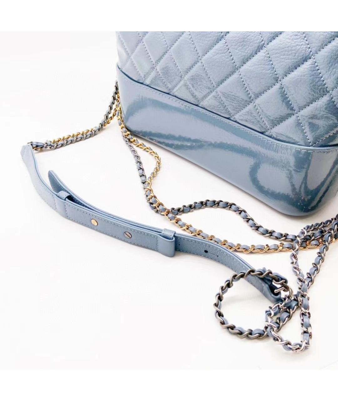 CHANEL Голубая кожаная сумка через плечо, фото 5