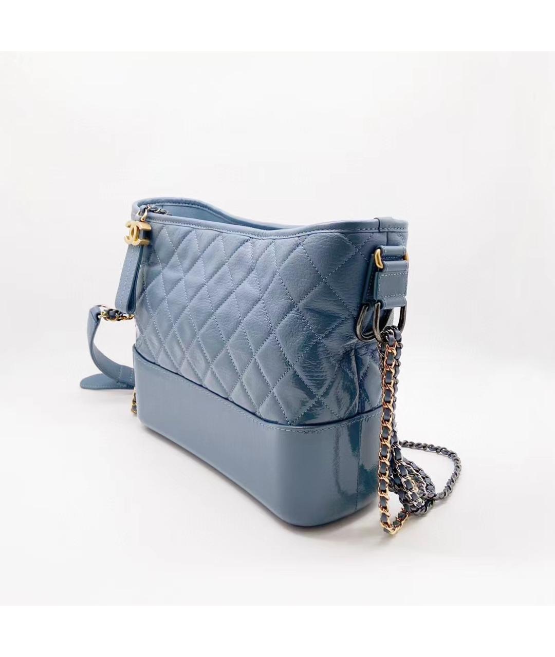 CHANEL Голубая кожаная сумка через плечо, фото 6
