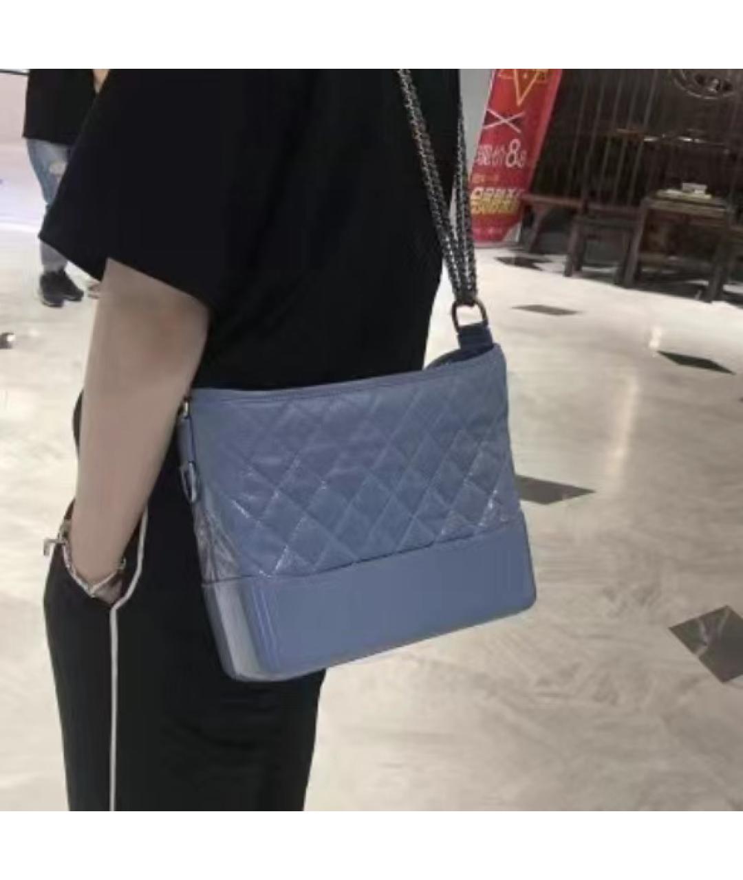 CHANEL Голубая кожаная сумка через плечо, фото 8