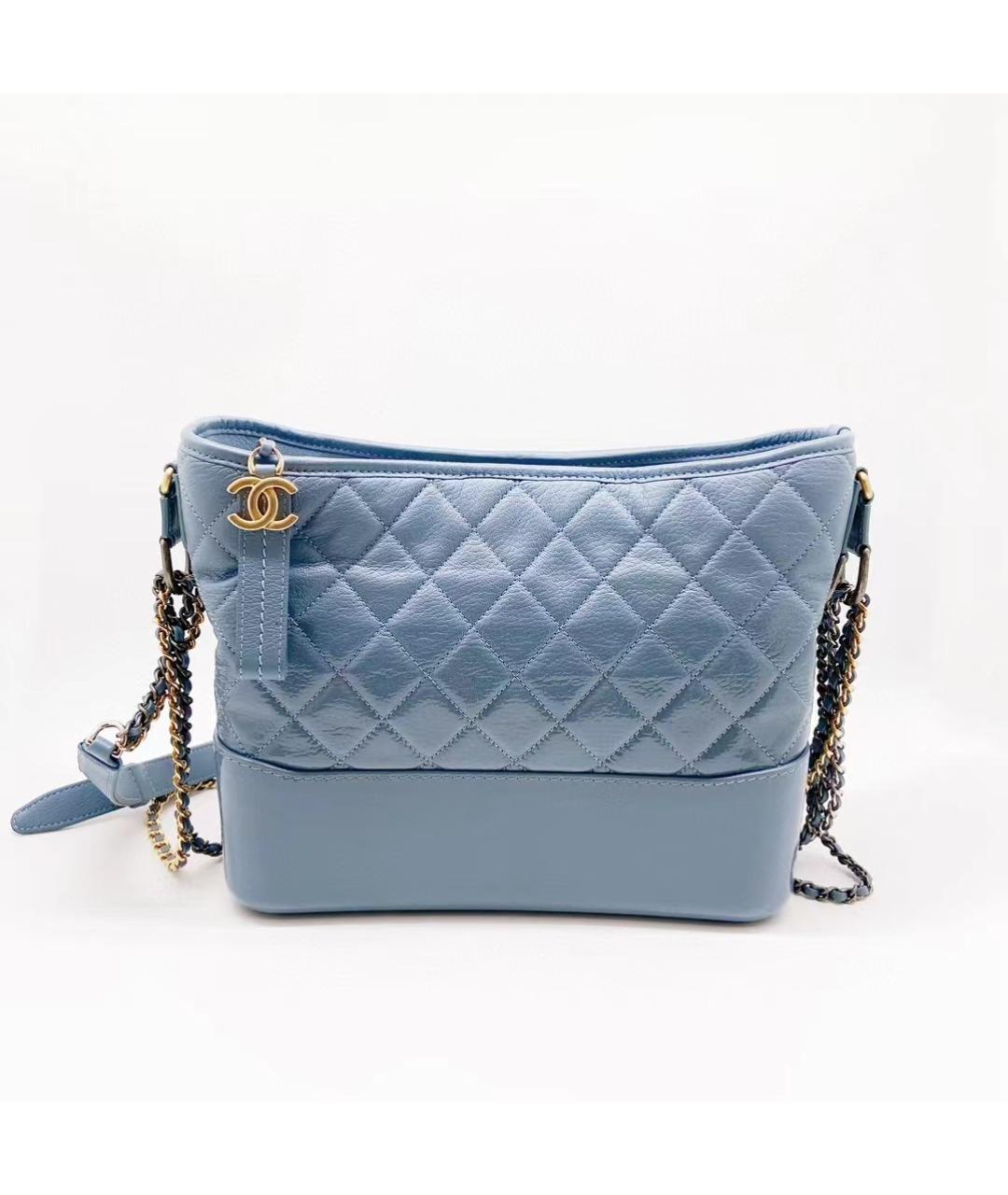 CHANEL Голубая кожаная сумка через плечо, фото 2