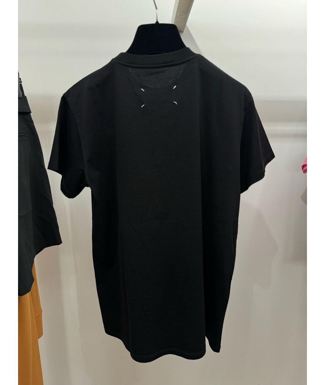 MAISON MARGIELA Черная хлопковая футболка, фото 4