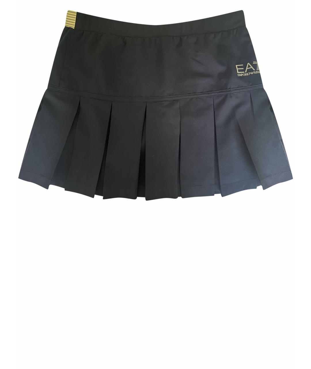 EMPORIO ARMANI Темно-синяя полиэстеровая юбка мини, фото 1