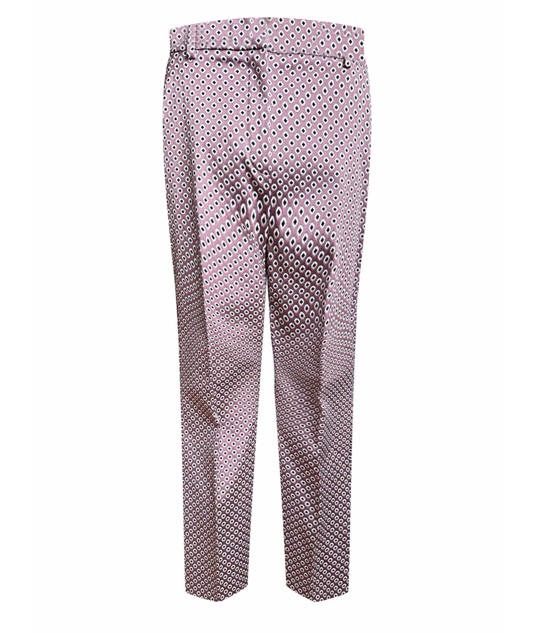 WEEKEND MAX MARA Розовые полиэстеровые прямые брюки, фото 1