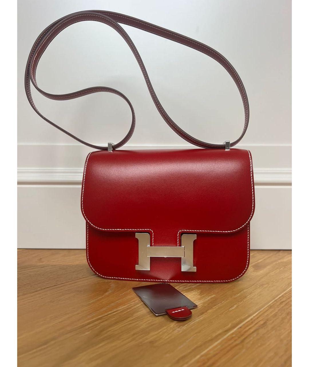 HERMES PRE-OWNED Красная кожаная сумка через плечо, фото 2