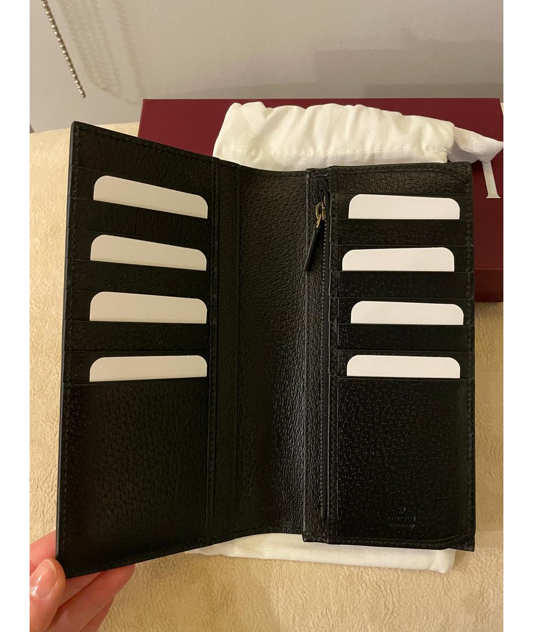 GUCCI Черная кожаная визитница, фото 3