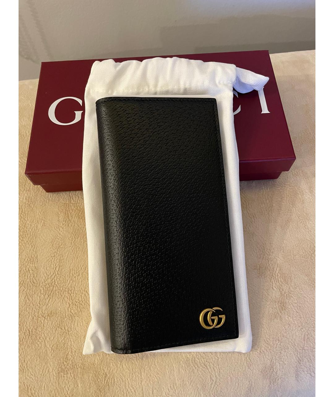 GUCCI Черная кожаная визитница, фото 5