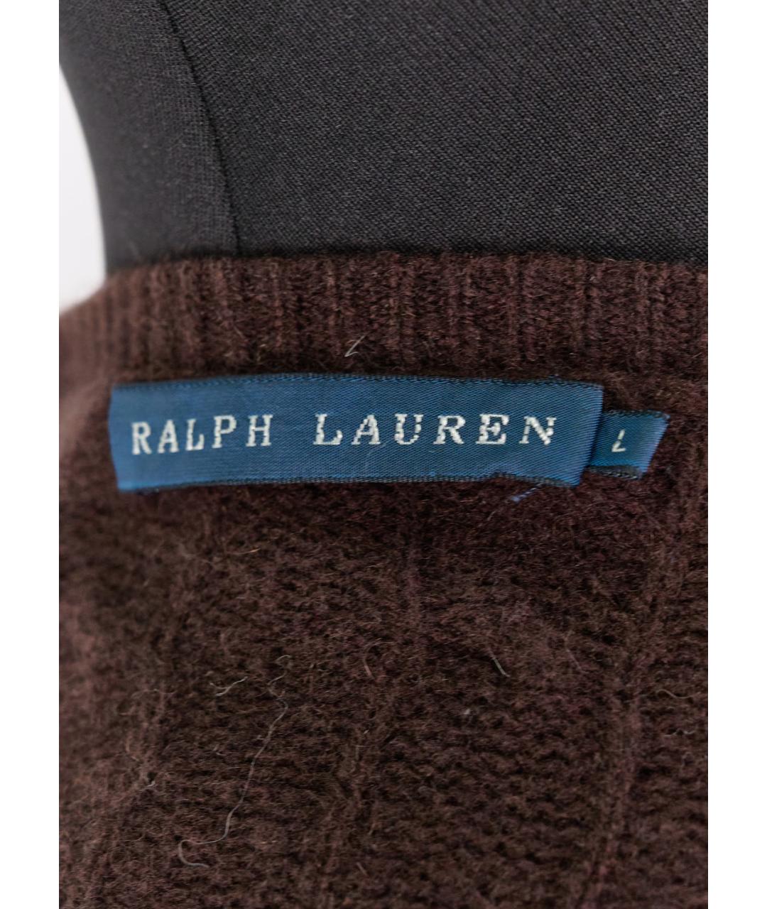 RALPH LAUREN Коричневый шерстяной джемпер / свитер, фото 3