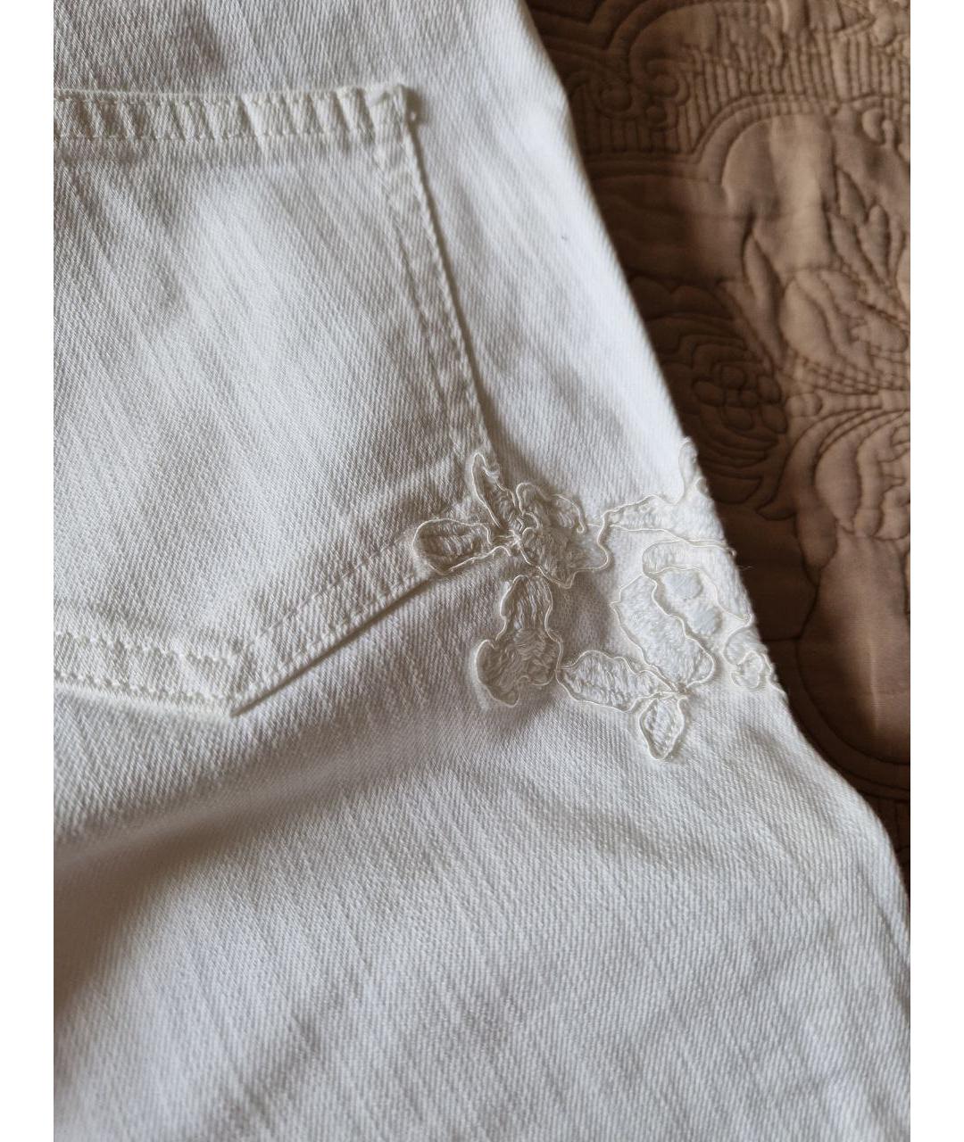 ERMANNO SCERVINO Белые хлопковые джинсы слим, фото 8