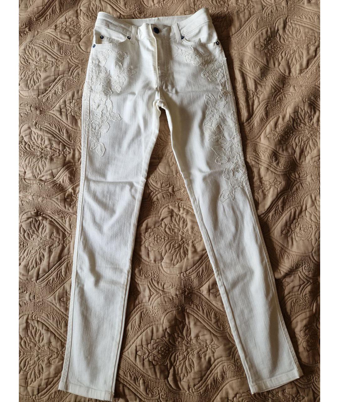 ERMANNO SCERVINO Белые хлопковые джинсы слим, фото 9