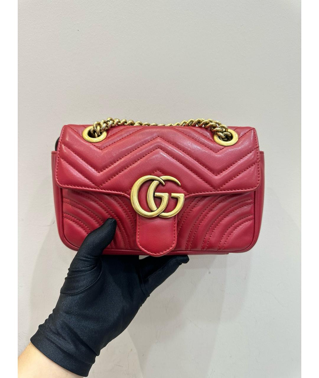 GUCCI Красная кожаная сумка через плечо, фото 2