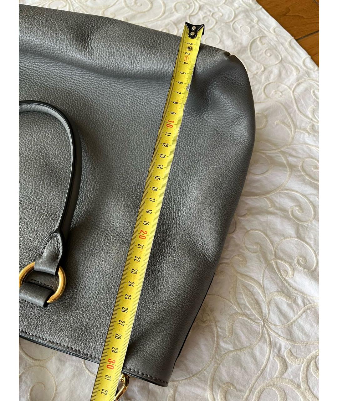 PRADA Серая кожаная сумка тоут, фото 8