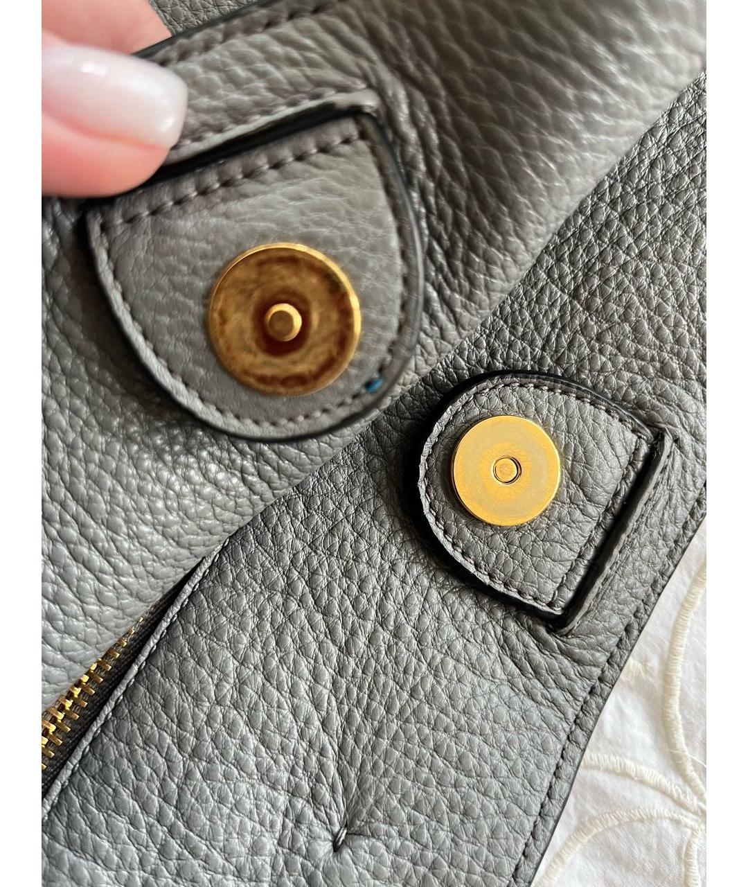 PRADA Серая кожаная сумка тоут, фото 5