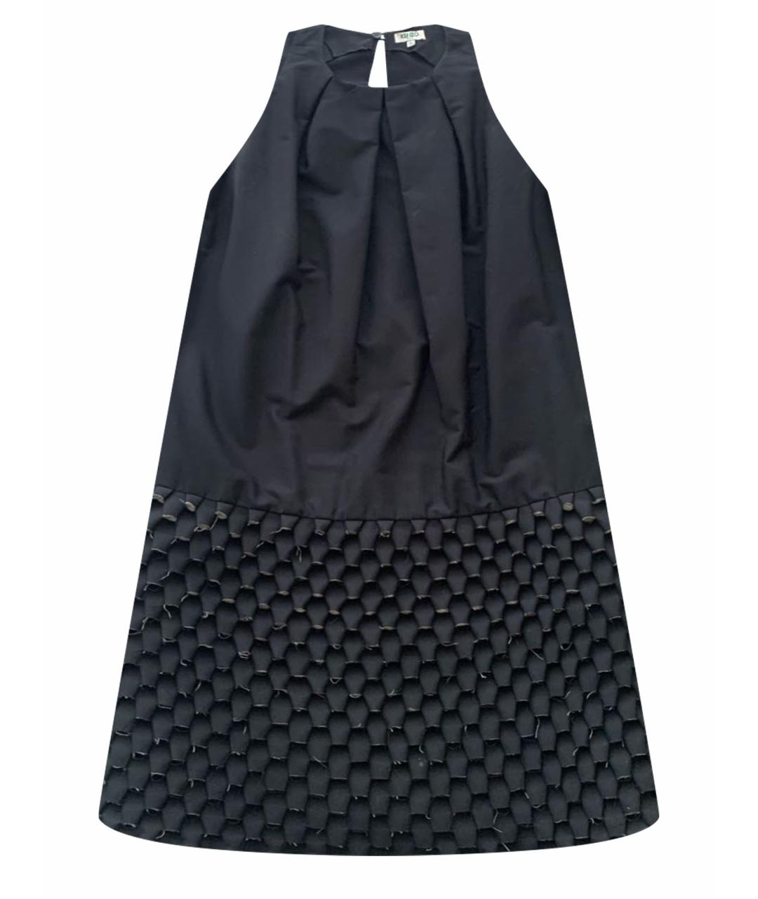 KENZO Черное хлопковое повседневное платье, фото 1