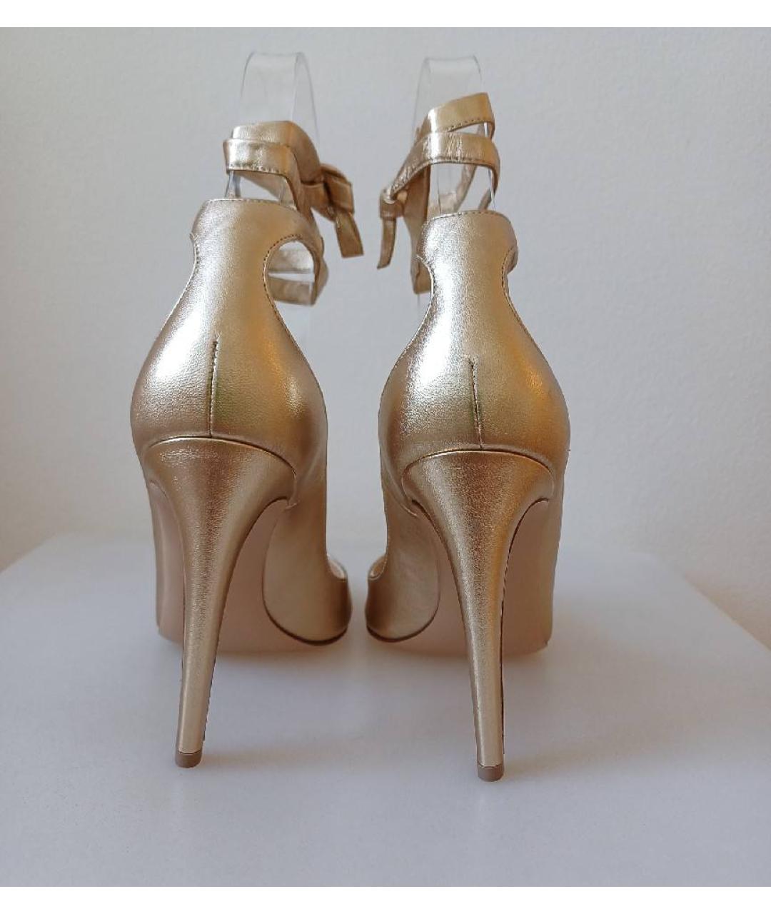 GIANVITO ROSSI Золотые кожаные туфли, фото 4
