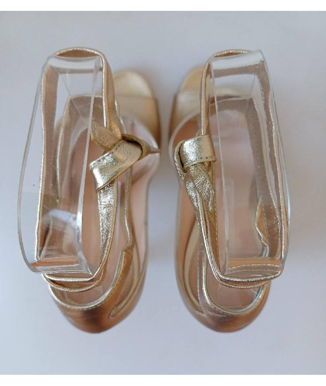 GIANVITO ROSSI Золотые кожаные туфли, фото 3